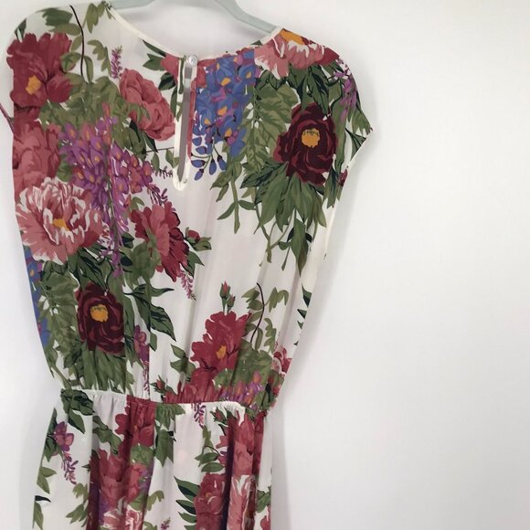 show me your Mumu Floral Print Romper Elastic Waist & Keyhole Back size large - Picture 14 of 14